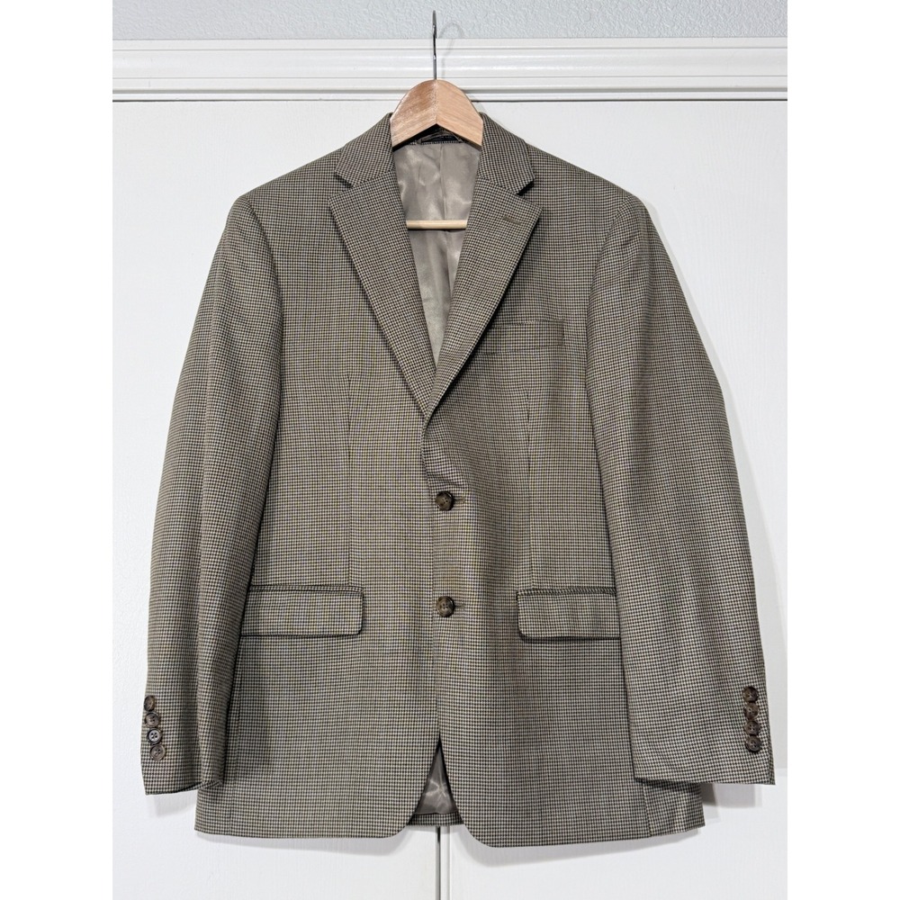Lauren Ralph Lauren 38S Herringbone blazer sportscoat - tan black brown 38 short